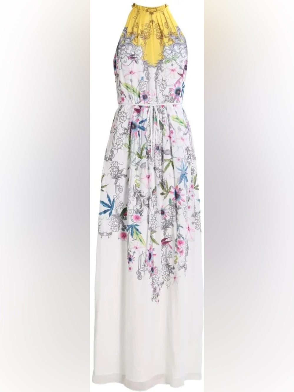 Ted Baker White Floral & Scroll Print Maxi Skirt